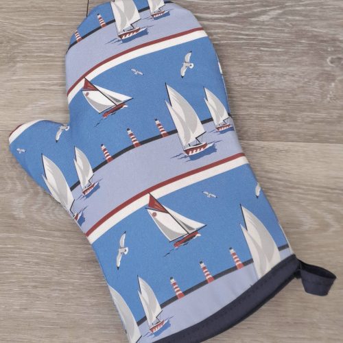 Nautical Blue Oven Mitt