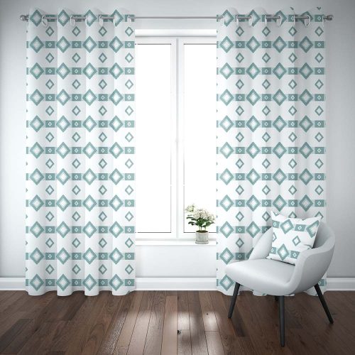 Duck Egg Ikat Curtains