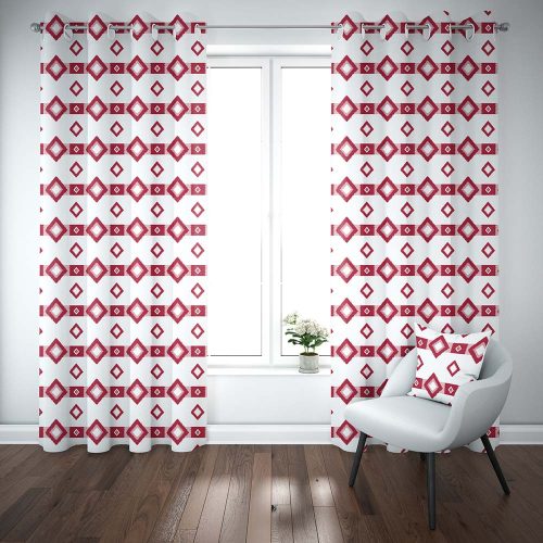 Nautical Red Ikat Curtains