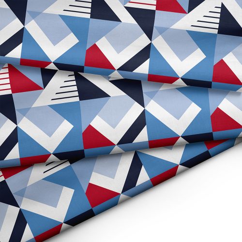 Nautical Blue Geometric Flag