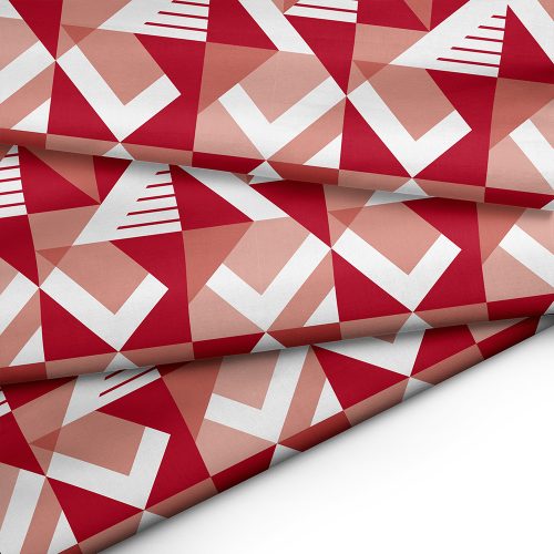 Nautical Red Geometric Flag