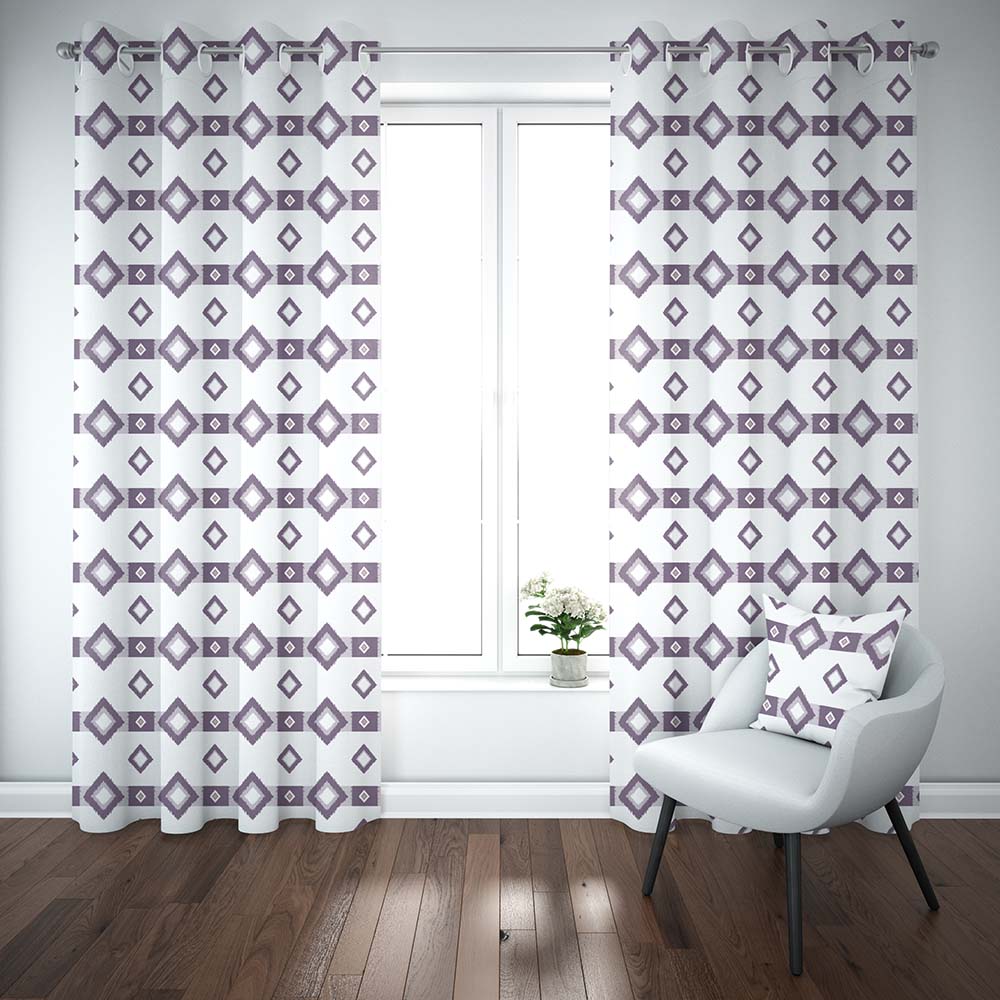 Spring Purple Ikat Curtains