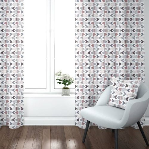 Nautical Blue Suzani Fish Curtains