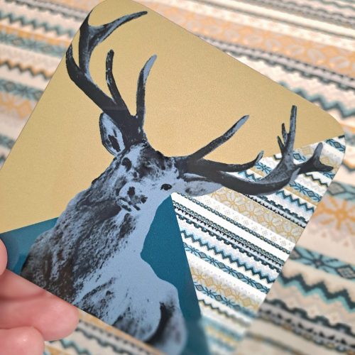 Teal stag coaster